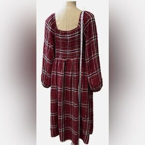 Lane Bryant Red Plaid Long Sleeve Dress 18/20